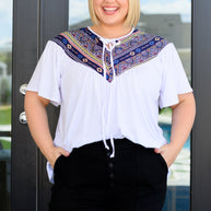 Casually Boho Keyhole Neckline Top-Tops-Ave Shops-[option4]-[option5]-[option6]-[option7]-[option8]-Shop-Boutique-Clothing-for-Women-Online