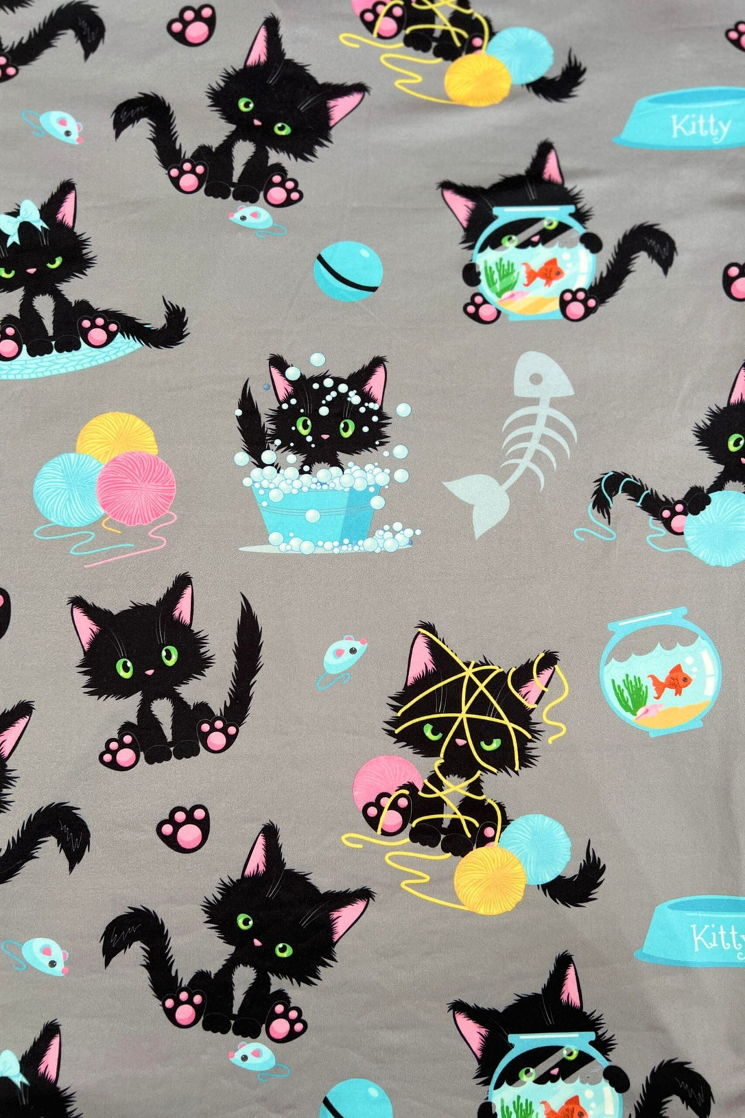 Shirley & Stone Matching Short Sleeve Jogger Pajama Set - Cat