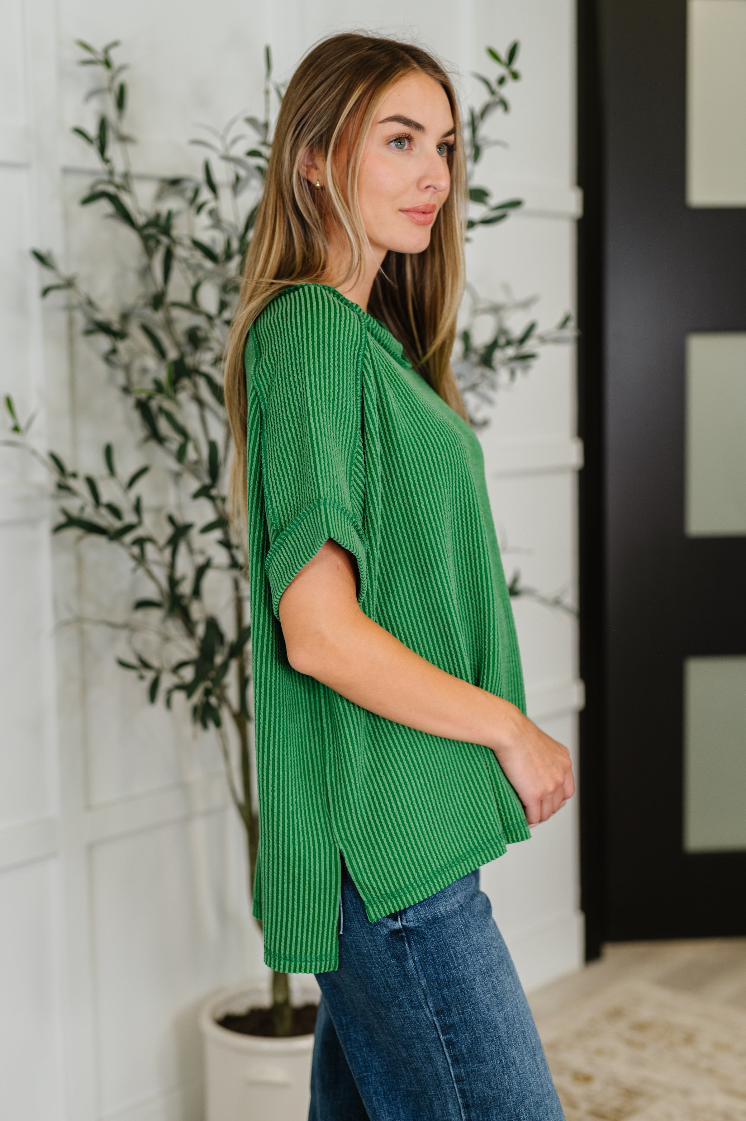 Zenana Catch Me Loungin’ Cable Ribbed Knit Top in Dark Green-Womens-Ave Shops-[option4]-[option5]-[option6]-[option7]-[option8]-Shop-Boutique-Clothing-for-Women-Online