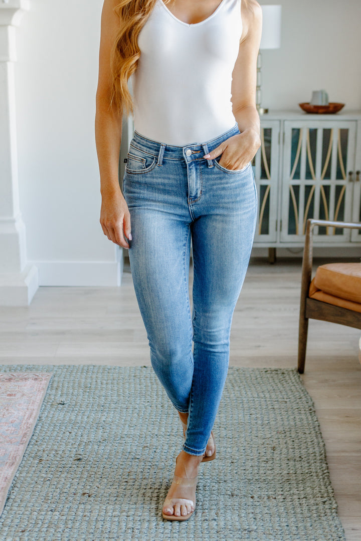 Judy Blue Catherine Mid Rise Vintage Skinny Jeans-Denim-Ave Shops-[option4]-[option5]-[option6]-[option7]-[option8]-Shop-Boutique-Clothing-for-Women-Online