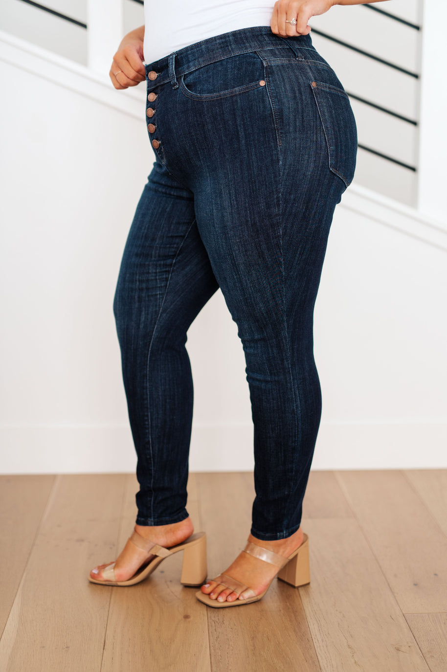 Judy Blue Celecia High Waist Hand Sanded Resin Skinny Jeans-Denim-Ave Shops-[option4]-[option5]-[option6]-[option7]-[option8]-Shop-Boutique-Clothing-for-Women-Online