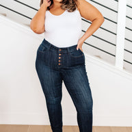 Judy Blue Celecia High Waist Hand Sanded Resin Skinny Jeans-Denim-Ave Shops-[option4]-[option5]-[option6]-[option7]-[option8]-Shop-Boutique-Clothing-for-Women-Online