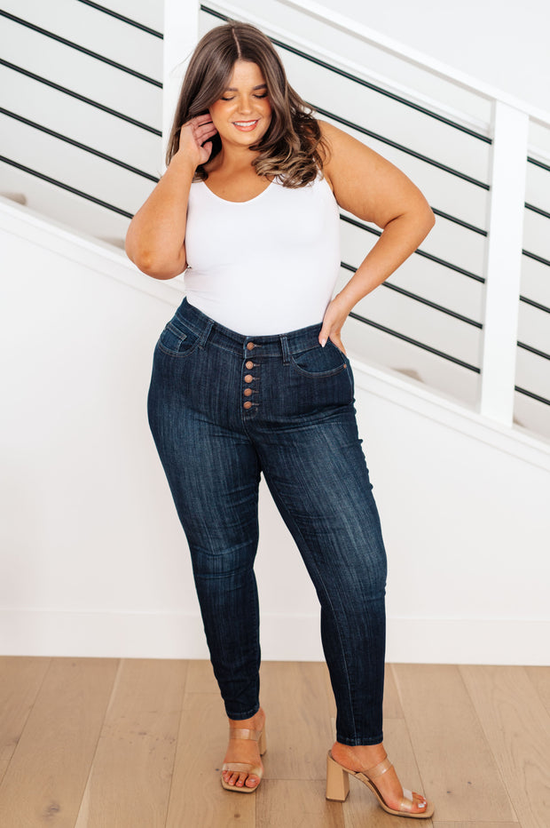 Judy Blue Celecia High Waist Hand Sanded Resin Skinny Jeans-Denim-Ave Shops-[option4]-[option5]-[option6]-[option7]-[option8]-Shop-Boutique-Clothing-for-Women-Online