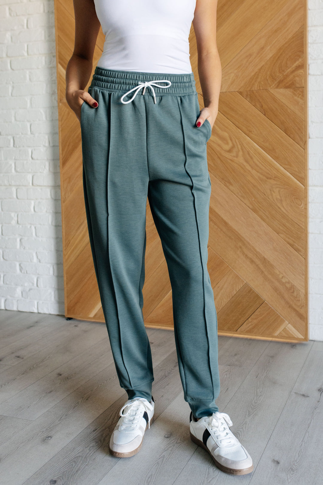 Zenana Center Seam Scuba Joggers in Ash Jade-Bottoms-Ave Shops-[option4]-[option5]-[option6]-[option7]-[option8]-Shop-Boutique-Clothing-for-Women-Online