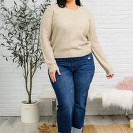 Chai Latte V-Neck Sweater in Oatmeal-Tops-Ave Shops-[option4]-[option5]-[option6]-[option7]-[option8]-Shop-Boutique-Clothing-for-Women-Online