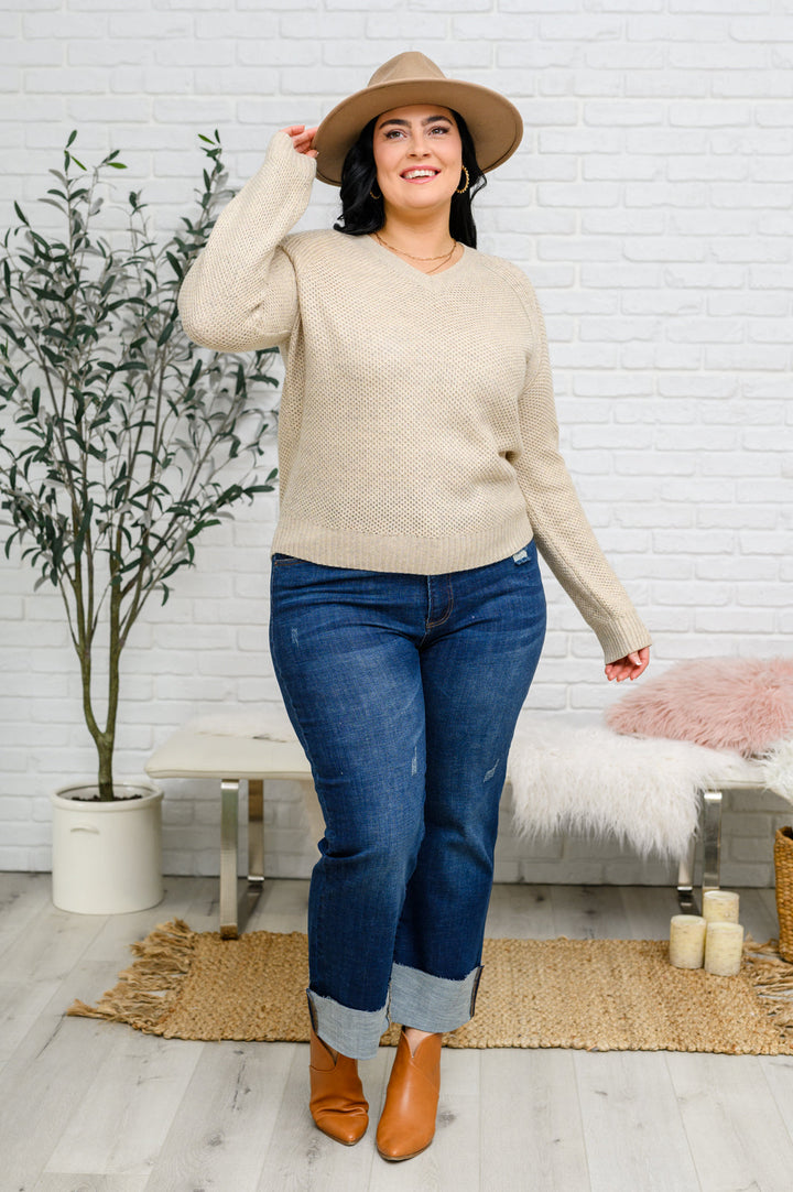 Chai Latte V-Neck Sweater in Oatmeal-Tops-Ave Shops-[option4]-[option5]-[option6]-[option7]-[option8]-Shop-Boutique-Clothing-for-Women-Online