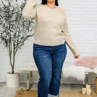 Chai Latte V-Neck Sweater in Oatmeal-Tops-Ave Shops-[option4]-[option5]-[option6]-[option7]-[option8]-Shop-Boutique-Clothing-for-Women-Online