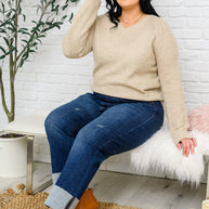 Chai Latte V-Neck Sweater in Oatmeal-Tops-Ave Shops-[option4]-[option5]-[option6]-[option7]-[option8]-Shop-Boutique-Clothing-for-Women-Online