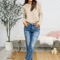 Chai Latte V-Neck Sweater in Oatmeal-Tops-Ave Shops-[option4]-[option5]-[option6]-[option7]-[option8]-Shop-Boutique-Clothing-for-Women-Online