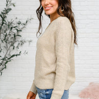Chai Latte V-Neck Sweater in Oatmeal-Tops-Ave Shops-[option4]-[option5]-[option6]-[option7]-[option8]-Shop-Boutique-Clothing-for-Women-Online