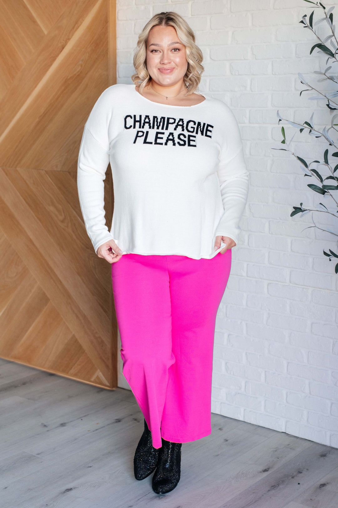 Champagne Please Lightweight Sweater-Tops-Ave Shops-[option4]-[option5]-[option6]-[option7]-[option8]-Shop-Boutique-Clothing-for-Women-Online