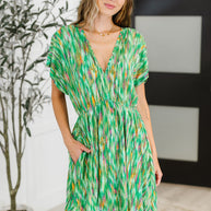 Chic Repeat V-Neck Dress in Multi-Color-Womens-Ave Shops-[option4]-[option5]-[option6]-[option7]-[option8]-Shop-Boutique-Clothing-for-Women-Online