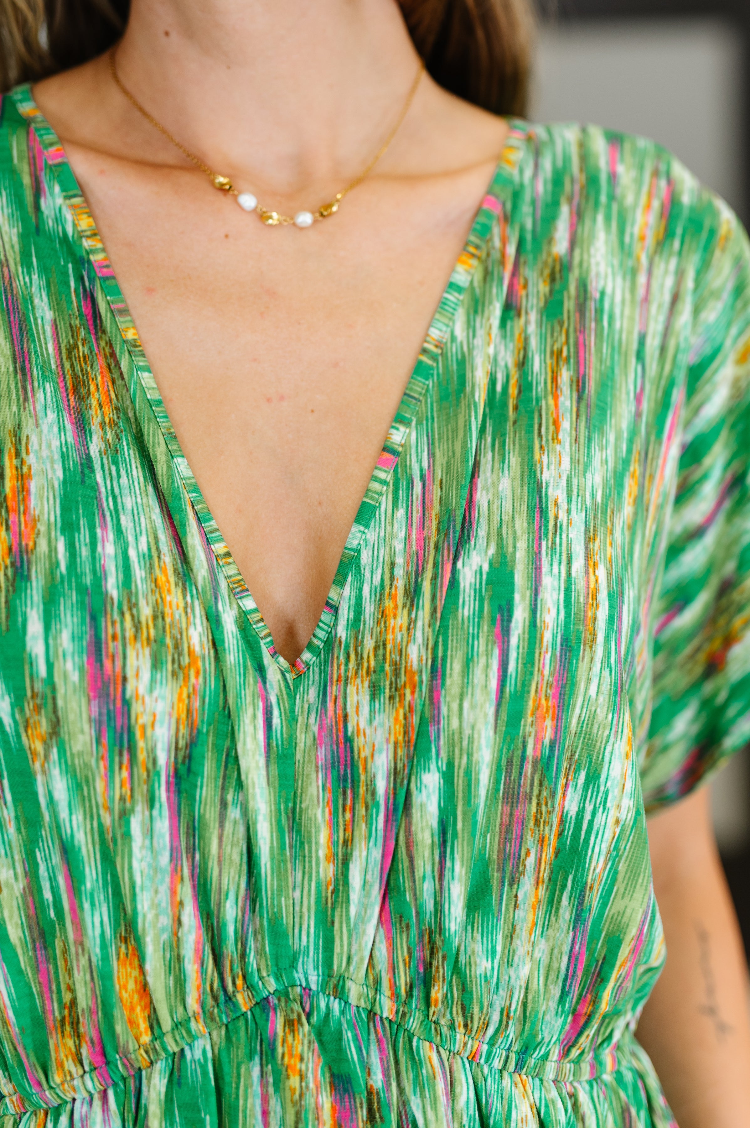 Chic Repeat V-Neck Dress in Multi-Color-Womens-Ave Shops-[option4]-[option5]-[option6]-[option7]-[option8]-Shop-Boutique-Clothing-for-Women-Online