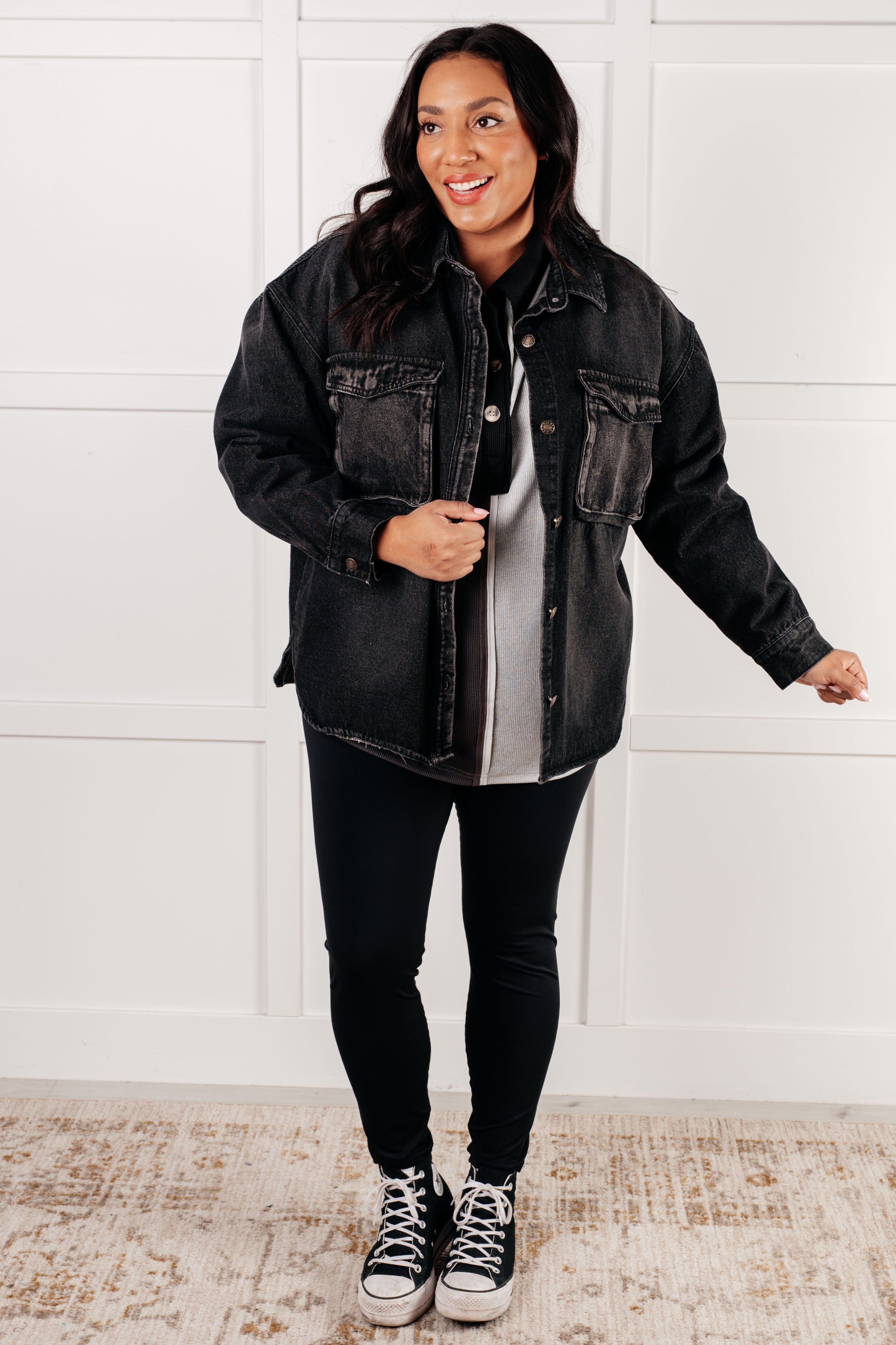 Chip Off the Old Colorblock V-Neck Henley in Grey-Tops-Ave Shops-[option4]-[option5]-[option6]-[option7]-[option8]-Shop-Boutique-Clothing-for-Women-Online