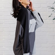 Chip Off the Old Colorblock V-Neck Henley in Grey-Tops-Ave Shops-[option4]-[option5]-[option6]-[option7]-[option8]-Shop-Boutique-Clothing-for-Women-Online