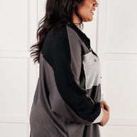 Chip Off the Old Colorblock V-Neck Henley in Grey-Tops-Ave Shops-[option4]-[option5]-[option6]-[option7]-[option8]-Shop-Boutique-Clothing-for-Women-Online