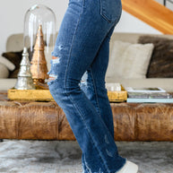 Christine High Contrast Slim Bootcut Destroyed Jeans-Denim-Ave Shops-[option4]-[option5]-[option6]-[option7]-[option8]-Shop-Boutique-Clothing-for-Women-Online