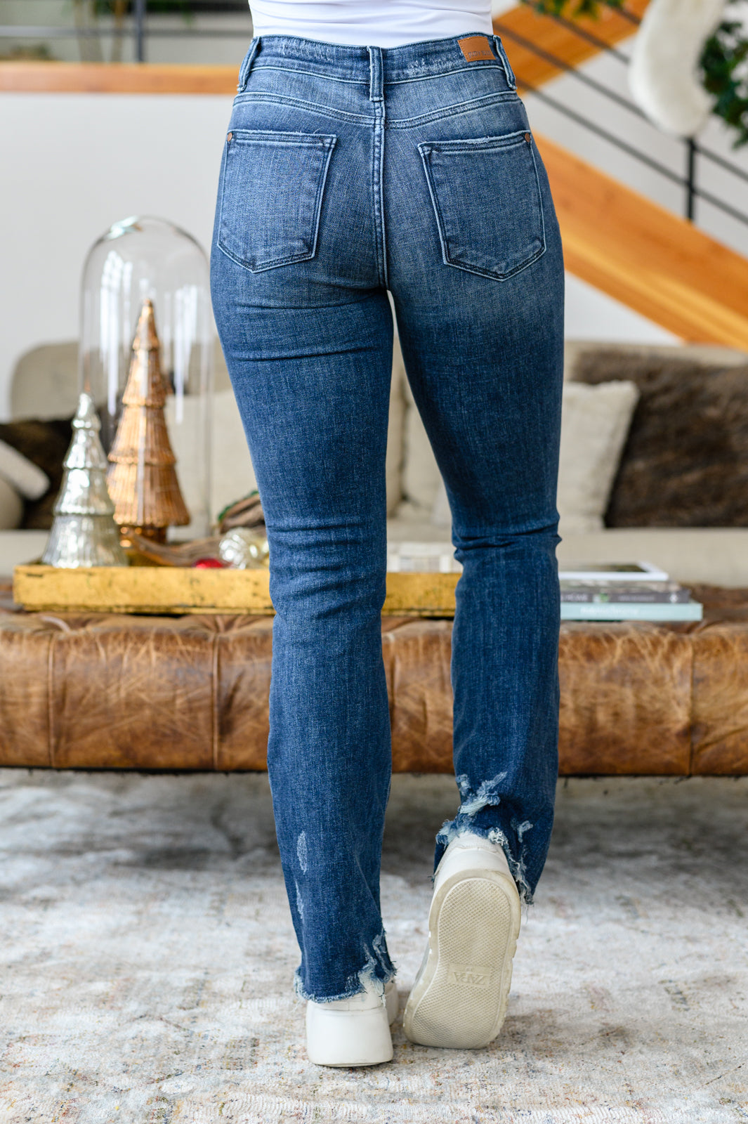 Christine High Contrast Slim Bootcut Destroyed Jeans-Denim-Ave Shops-[option4]-[option5]-[option6]-[option7]-[option8]-Shop-Boutique-Clothing-for-Women-Online