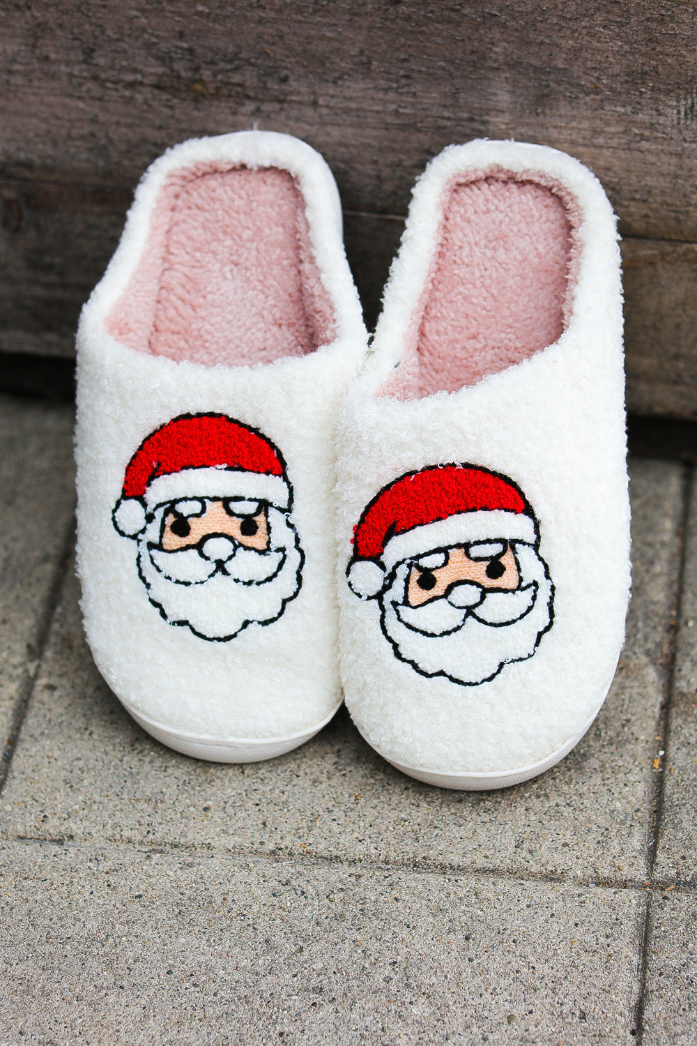 Christmas Santa Print Fleece Slippers-Cezanne-[option4]-[option5]-[option6]-[option7]-[option8]-Shop-Boutique-Clothing-for-Women-Online