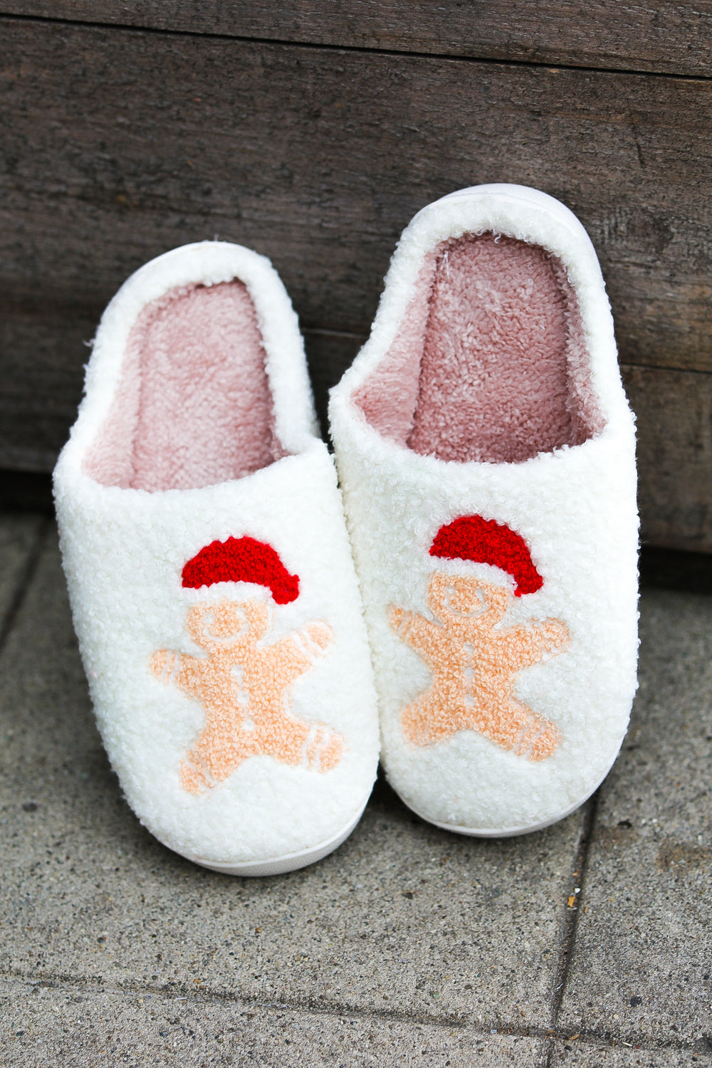 Holiday Gingerbread Print Fleece Slippers-Cezanne-[option4]-[option5]-[option6]-[option7]-[option8]-Shop-Boutique-Clothing-for-Women-Online