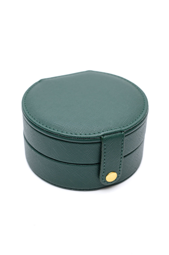 Circular Travel Jewelry Case in Green-Home & Decor-Ave Shops-OS-[option4]-[option5]-[option6]-[option7]-[option8]-Shop-Boutique-Clothing-for-Women-Online