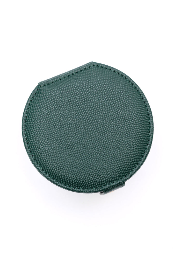 Circular Travel Jewelry Case in Green-Home & Decor-Ave Shops-OS-[option4]-[option5]-[option6]-[option7]-[option8]-Shop-Boutique-Clothing-for-Women-Online