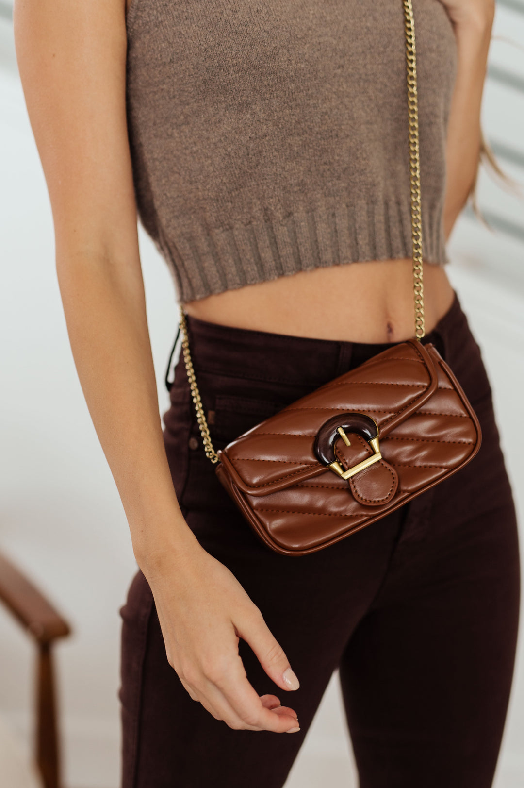 Classic Beauty Quilted Clutch in Brown-Accessories-Ave Shops-OS-[option4]-[option5]-[option6]-[option7]-[option8]-Shop-Boutique-Clothing-for-Women-Online