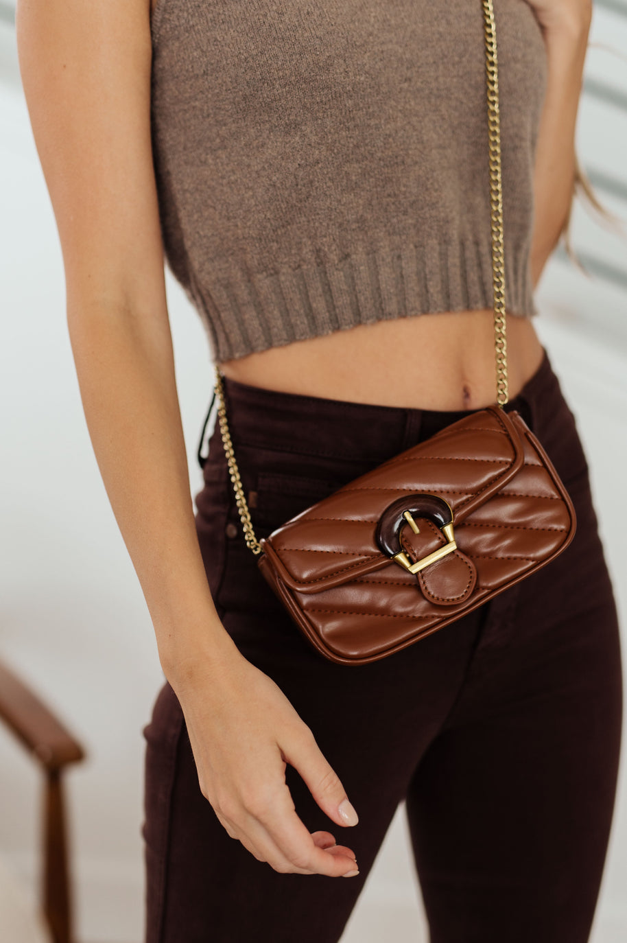 Classic Beauty Quilted Clutch in Brown-Accessories-Ave Shops-[option4]-[option5]-[option6]-[option7]-[option8]-Shop-Boutique-Clothing-for-Women-Online