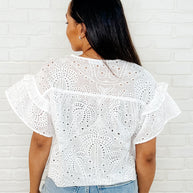 Classy As Heck Eyelet Front Tie Top in Off White-Womens-Ave Shops-[option4]-[option5]-[option6]-[option7]-[option8]-Shop-Boutique-Clothing-for-Women-Online