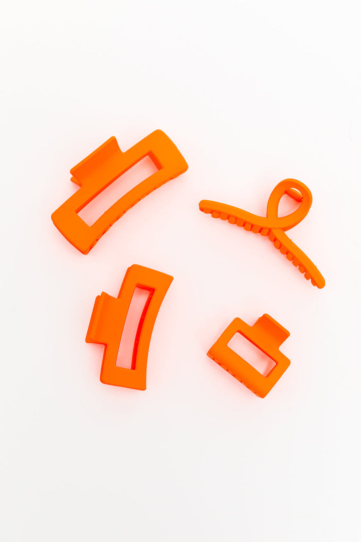 Claw Clip Set of 4 in Orange-Accessories-Ave Shops-OS-[option4]-[option5]-[option6]-[option7]-[option8]-Shop-Boutique-Clothing-for-Women-Online