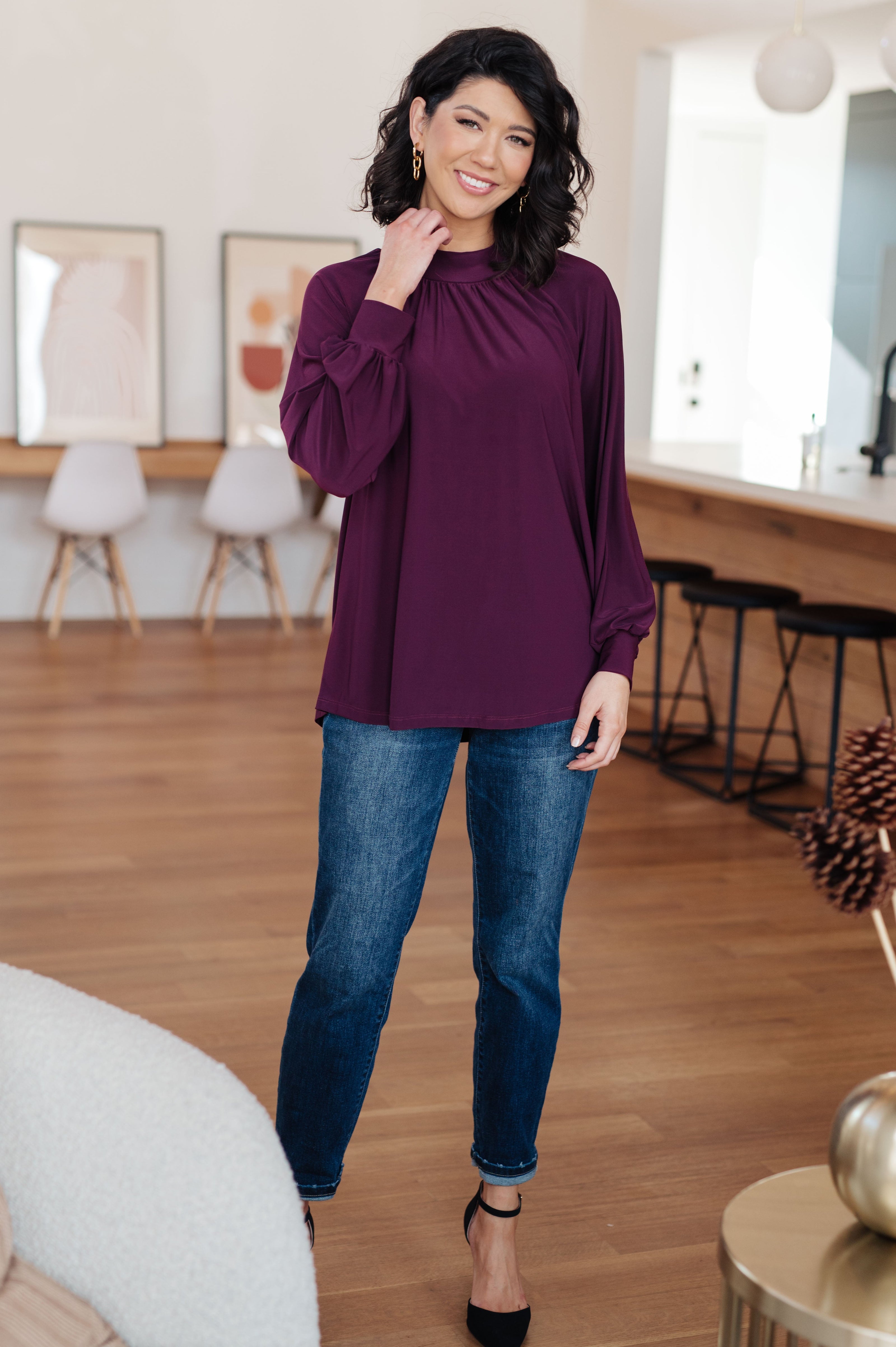 Closing Time Mock Neck Blouse-Tops-Ave Shops-[option4]-[option5]-[option6]-[option7]-[option8]-Shop-Boutique-Clothing-for-Women-Online