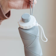 Collapsing Silicone Water Bottle in Diamond Gray-Accessories-Ave Shops-[option4]-[option5]-[option6]-[option7]-[option8]-Shop-Boutique-Clothing-for-Women-Online