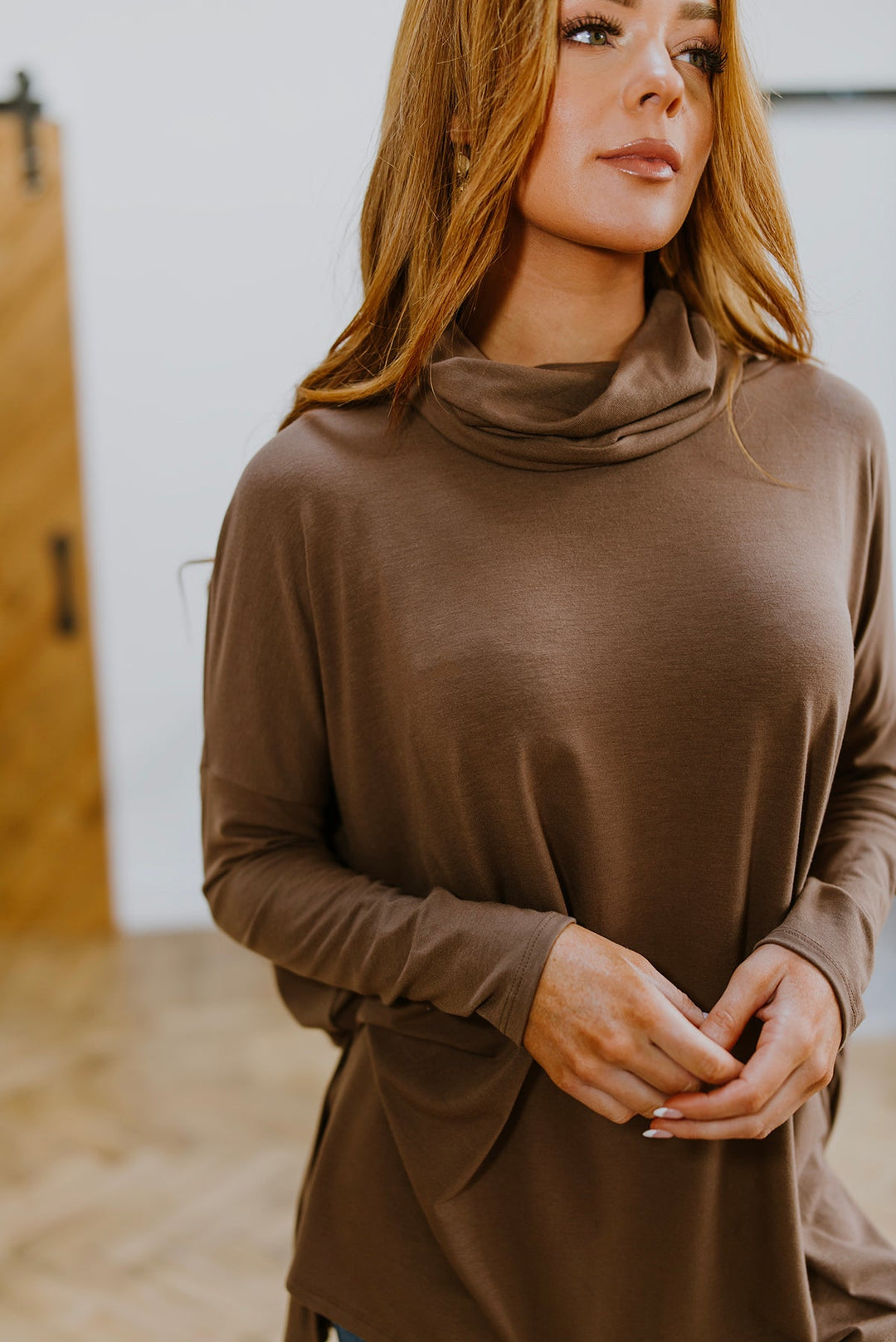 Comfort First Cowl Neck Hi-Low Long Sleeve-Tops-Ave Shops-[option4]-[option5]-[option6]-[option7]-[option8]-Shop-Boutique-Clothing-for-Women-Online