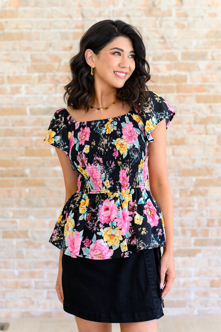 Constantly Cute Floral Top in Black Multi-Tops-Ave Shops-[option4]-[option5]-[option6]-[option7]-[option8]-Shop-Boutique-Clothing-for-Women-Online