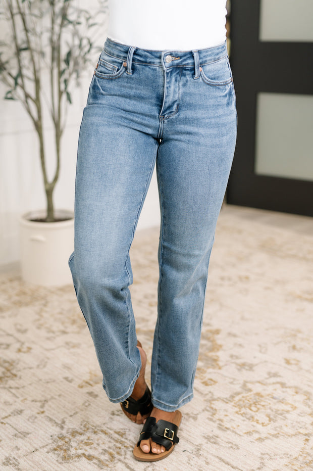 Judy Blue Corrine Mid Rise Control Top Vintage Straight Jeans-Womens-Ave Shops-[option4]-[option5]-[option6]-[option7]-[option8]-Shop-Boutique-Clothing-for-Women-Online
