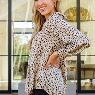 Countless Memories Split Neckline Dot Print Top-Womens-Ave Shops-[option4]-[option5]-[option6]-[option7]-[option8]-Shop-Boutique-Clothing-for-Women-Online