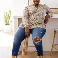 Countless Memories Split Neckline Dot Print Top-Womens-Ave Shops-[option4]-[option5]-[option6]-[option7]-[option8]-Shop-Boutique-Clothing-for-Women-Online