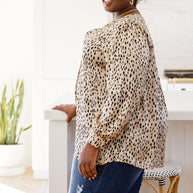 Countless Memories Split Neckline Dot Print Top-Womens-Ave Shops-[option4]-[option5]-[option6]-[option7]-[option8]-Shop-Boutique-Clothing-for-Women-Online