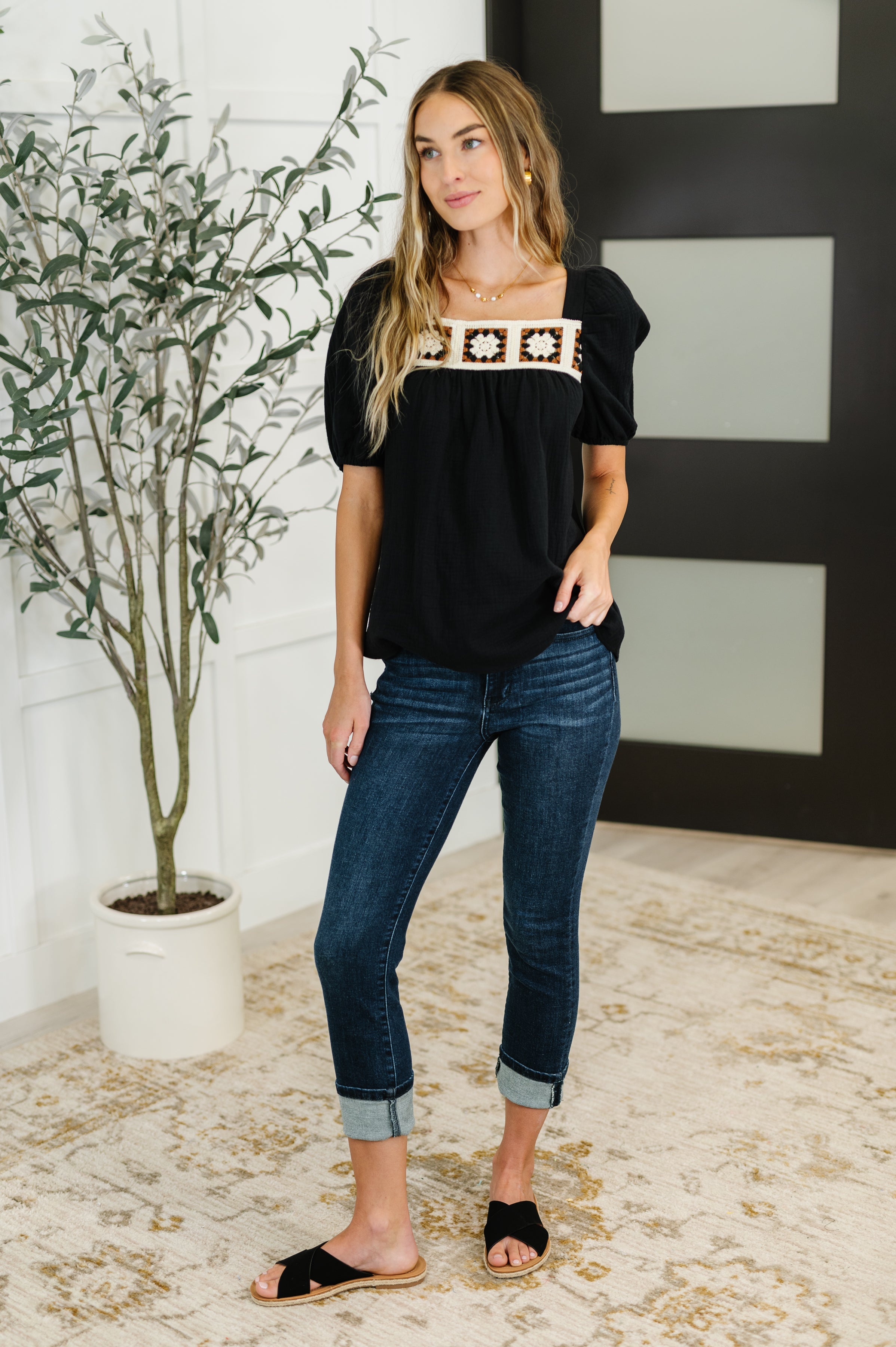 Craft Night Crochet Detail Top-Womens-Ave Shops-[option4]-[option5]-[option6]-[option7]-[option8]-Shop-Boutique-Clothing-for-Women-Online