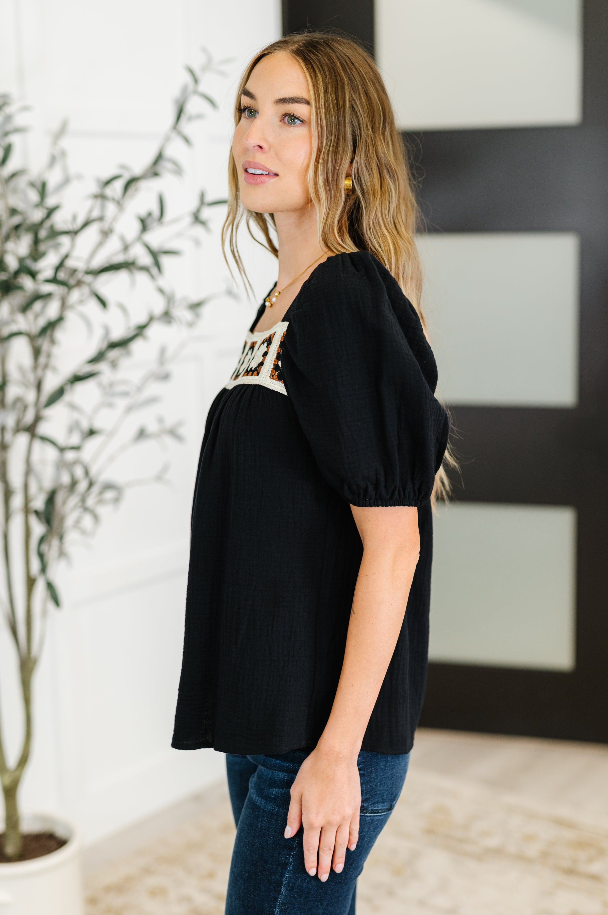 Craft Night Crochet Detail Top-Womens-Ave Shops-[option4]-[option5]-[option6]-[option7]-[option8]-Shop-Boutique-Clothing-for-Women-Online