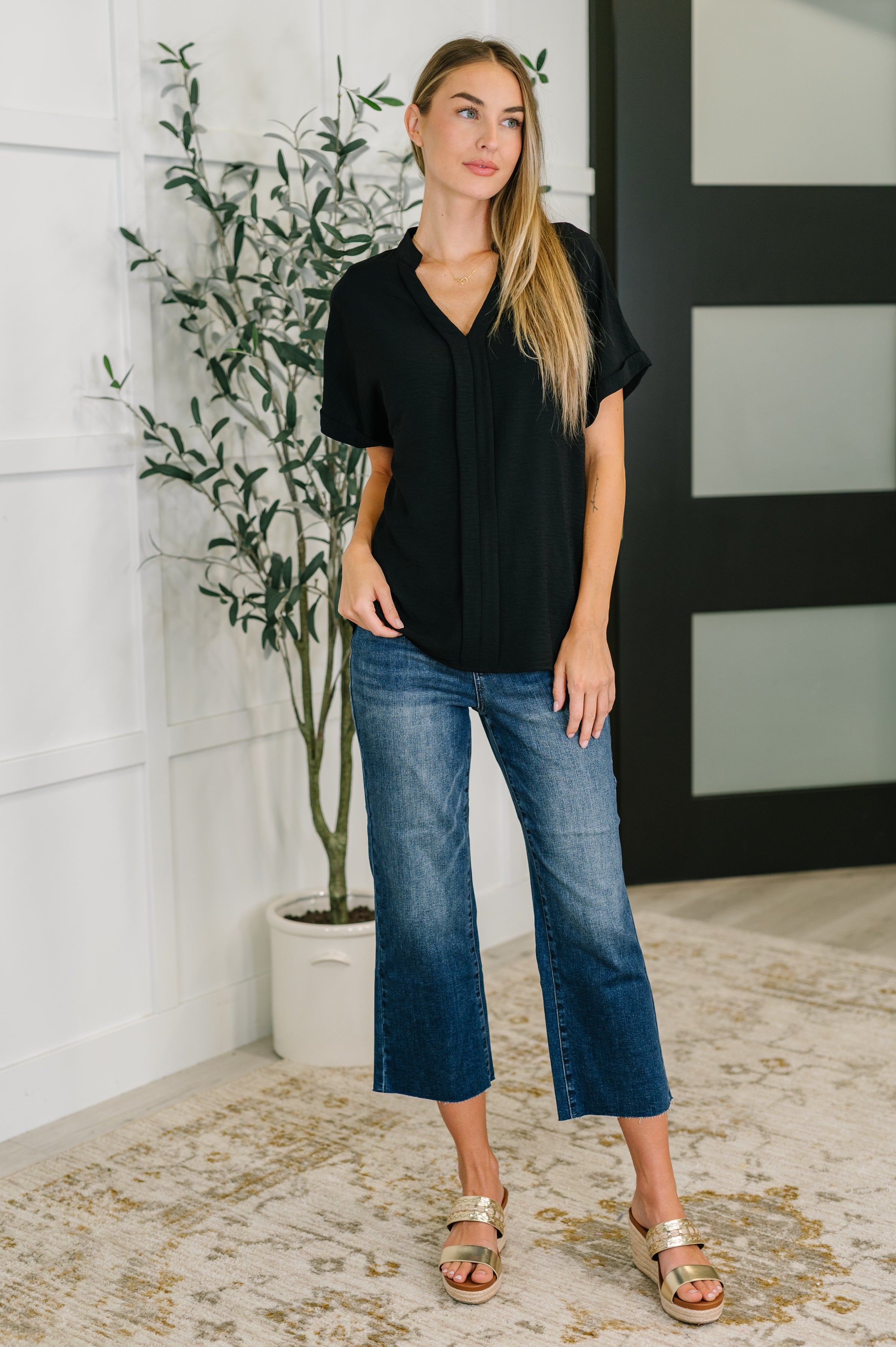 PREORDER: Crinkle Wove V-Neck Blouse in Four Colors-Womens-Ave Shops-[option4]-[option5]-[option6]-[option7]-[option8]-Shop-Boutique-Clothing-for-Women-Online