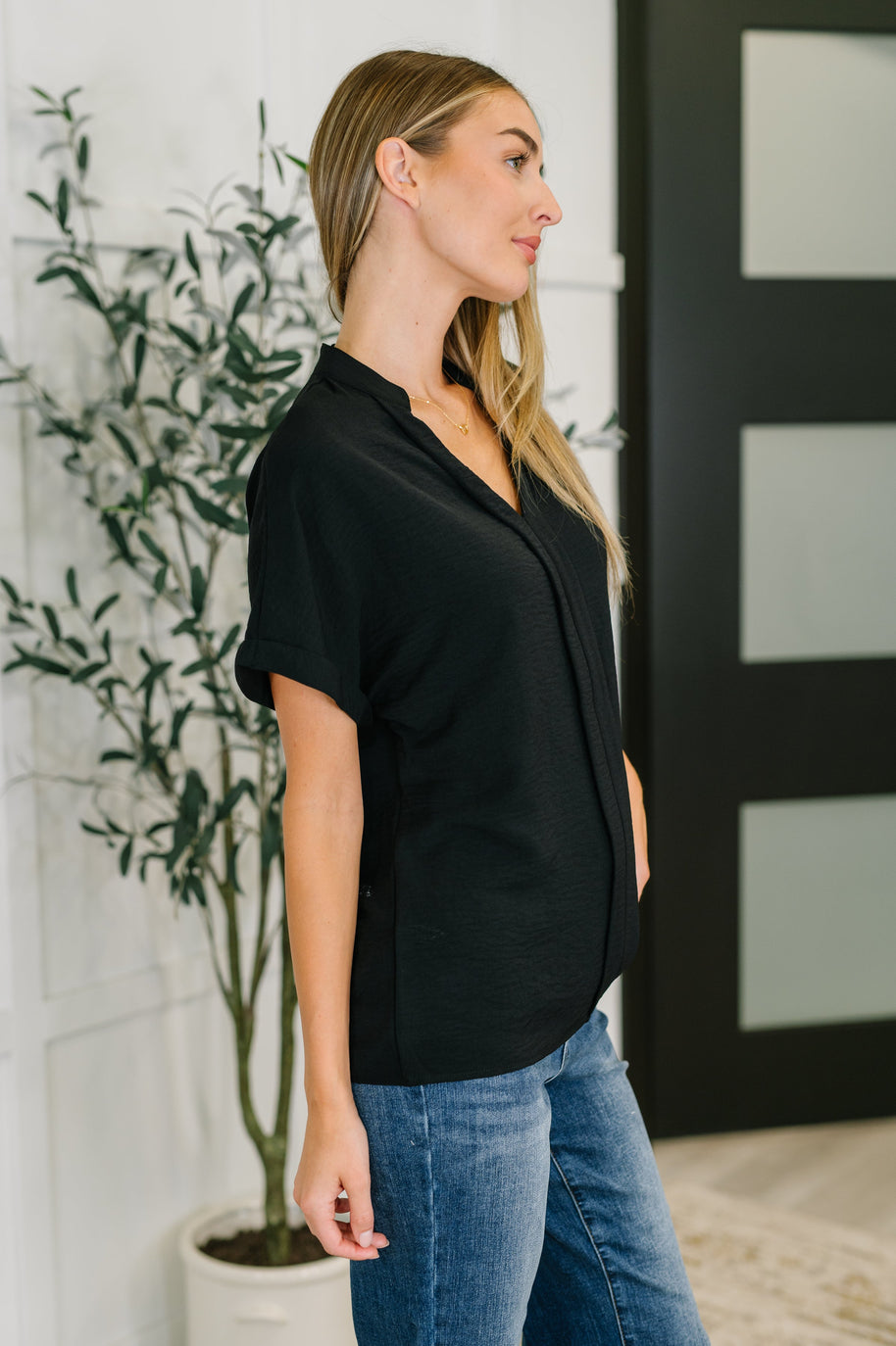 PREORDER: Crinkle Wove V-Neck Blouse in Four Colors-Womens-Ave Shops-[option4]-[option5]-[option6]-[option7]-[option8]-Shop-Boutique-Clothing-for-Women-Online