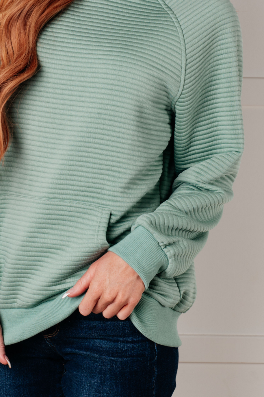 Crosswalk Textured Hoodie in Green-Tops-Ave Shops-[option4]-[option5]-[option6]-[option7]-[option8]-Shop-Boutique-Clothing-for-Women-Online