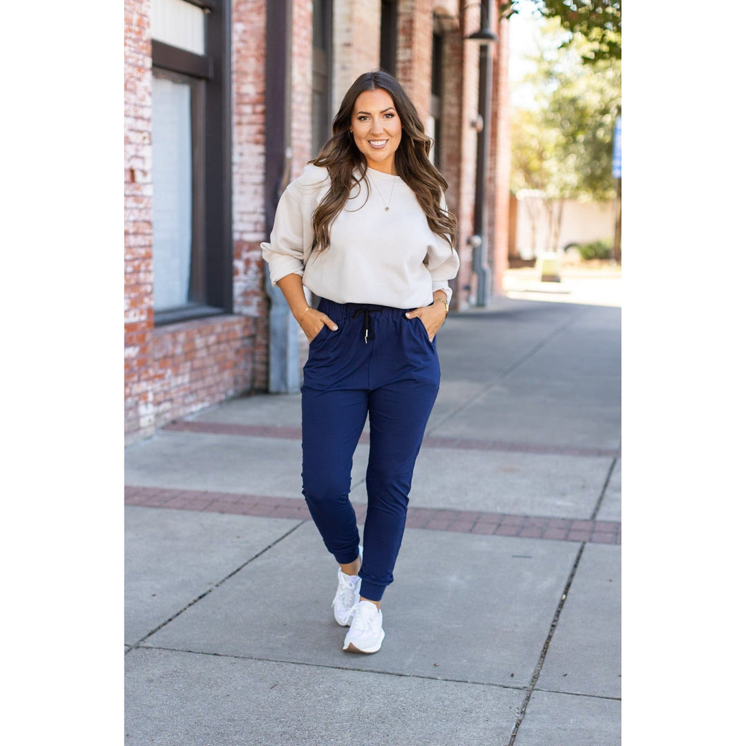 The Nora Navy Joggers - Luxe Leggings by Julia Rose®-JuliaRoseWholesale-[option4]-[option5]-[option6]-[option7]-[option8]-Shop-Boutique-Clothing-for-Women-Online