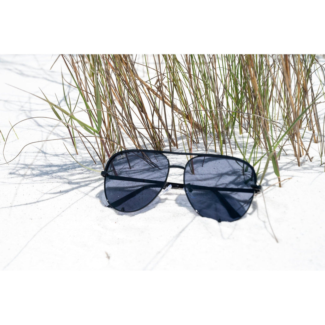 The Black/Black Kay - High Quality Unisex Aviator Sunglasses*-JuliaRoseWholesale-Black/Black-[option4]-[option5]-[option6]-[option7]-[option8]-Shop-Boutique-Clothing-for-Women-Online