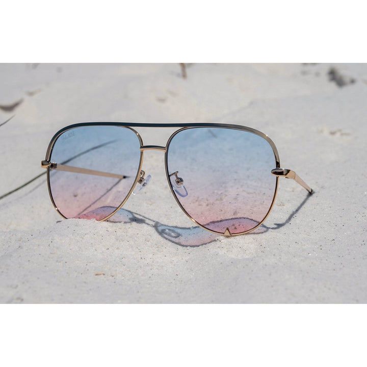 The Gold/ Pink Blue Kay - High Quality Unisex Aviator Sunglasses*-JuliaRoseWholesale-Gold/Pink/Blue-[option4]-[option5]-[option6]-[option7]-[option8]-Shop-Boutique-Clothing-for-Women-Online