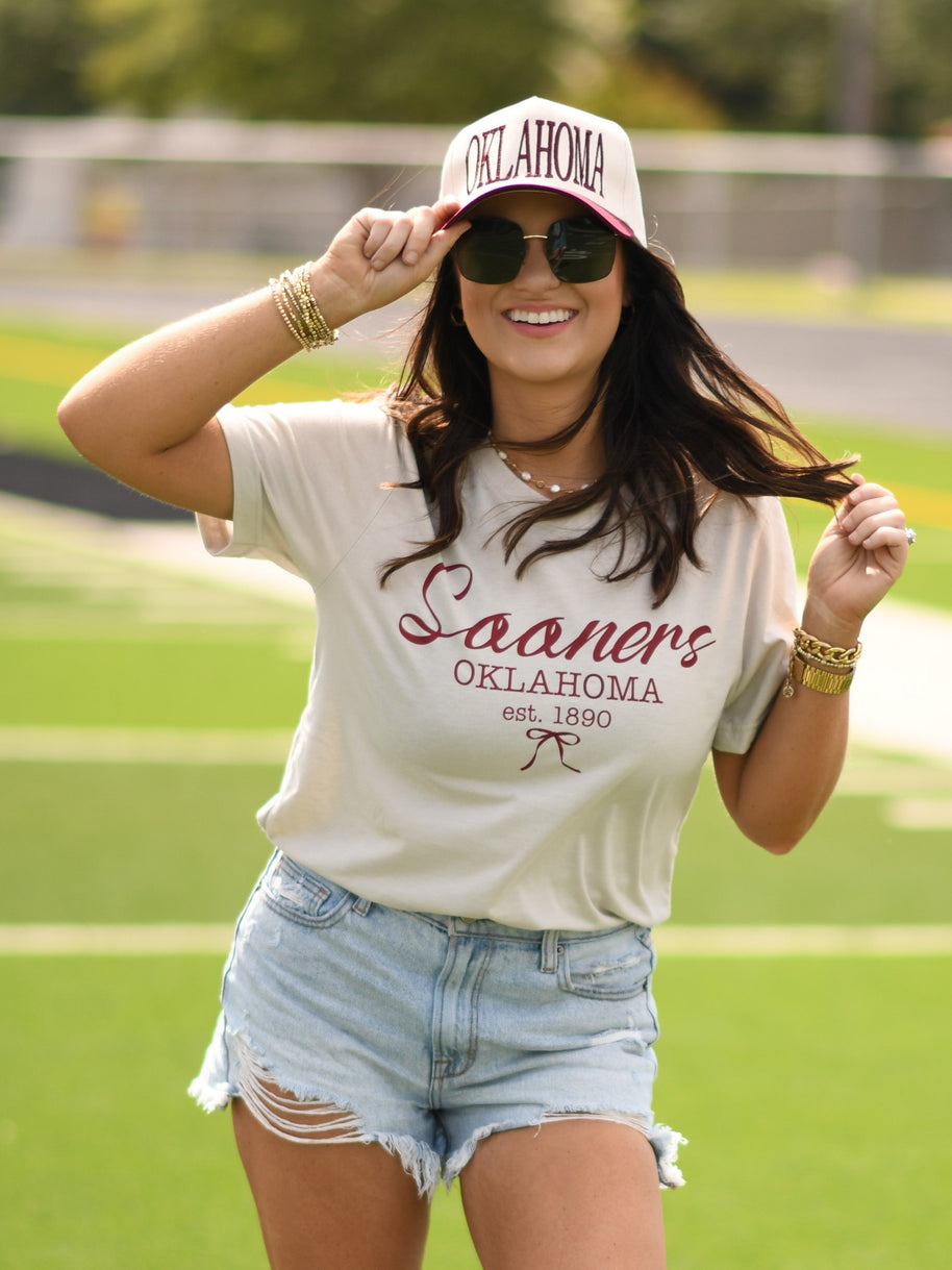 Sooners Bow Tee-P&PD Wholesale-[option4]-[option5]-[option6]-[option7]-[option8]-Shop-Boutique-Clothing-for-Women-Online