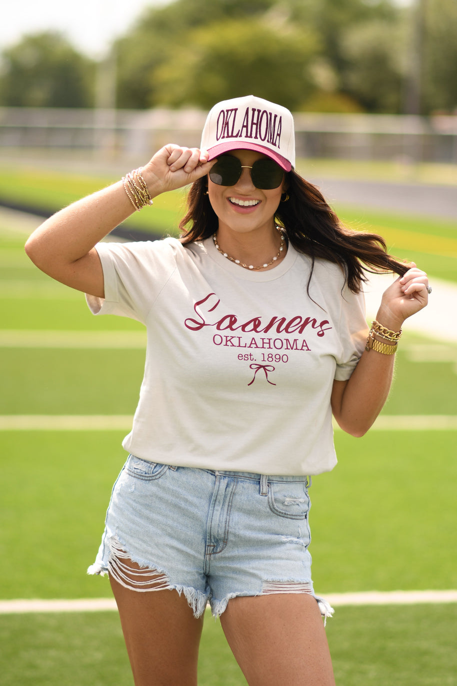 Sooners Bow Tee-P&PD Wholesale-[option4]-[option5]-[option6]-[option7]-[option8]-Shop-Boutique-Clothing-for-Women-Online