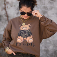 Be Cozy Bear Sweatshirt-P&PD Wholesale-[option4]-[option5]-[option6]-[option7]-[option8]-Shop-Boutique-Clothing-for-Women-Online