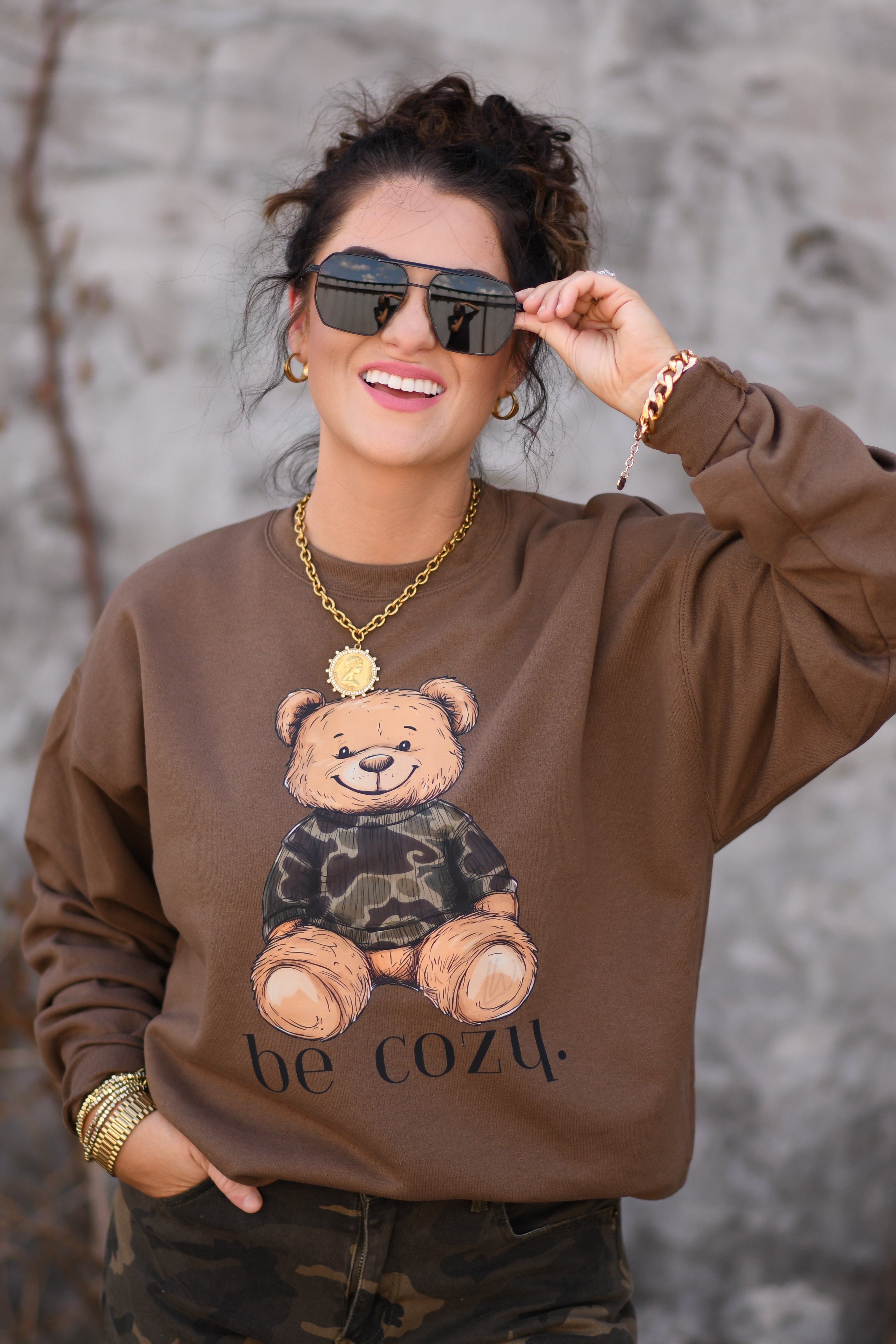 Be Cozy Bear Sweatshirt-P&PD Wholesale-[option4]-[option5]-[option6]-[option7]-[option8]-Shop-Boutique-Clothing-for-Women-Online
